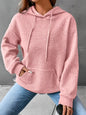 Full Size Textured Kangaroo Pocket Hoodie Plus Size