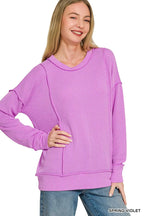 Zenana Corded Rib Long Sleeve Round Neck Top