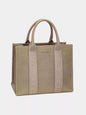 David Jones Canvas Tote Handbag with Contrast Leather Handles
