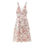 Summer Women Clothing Printed Asymmetric Tiered Dress