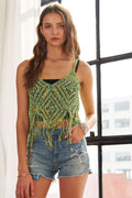 ADORA Fringe Hem Crochet Tank Top