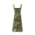 Summer Legal Women Clothing Sling Square Collar Fruit Printed Split Holiday Dress