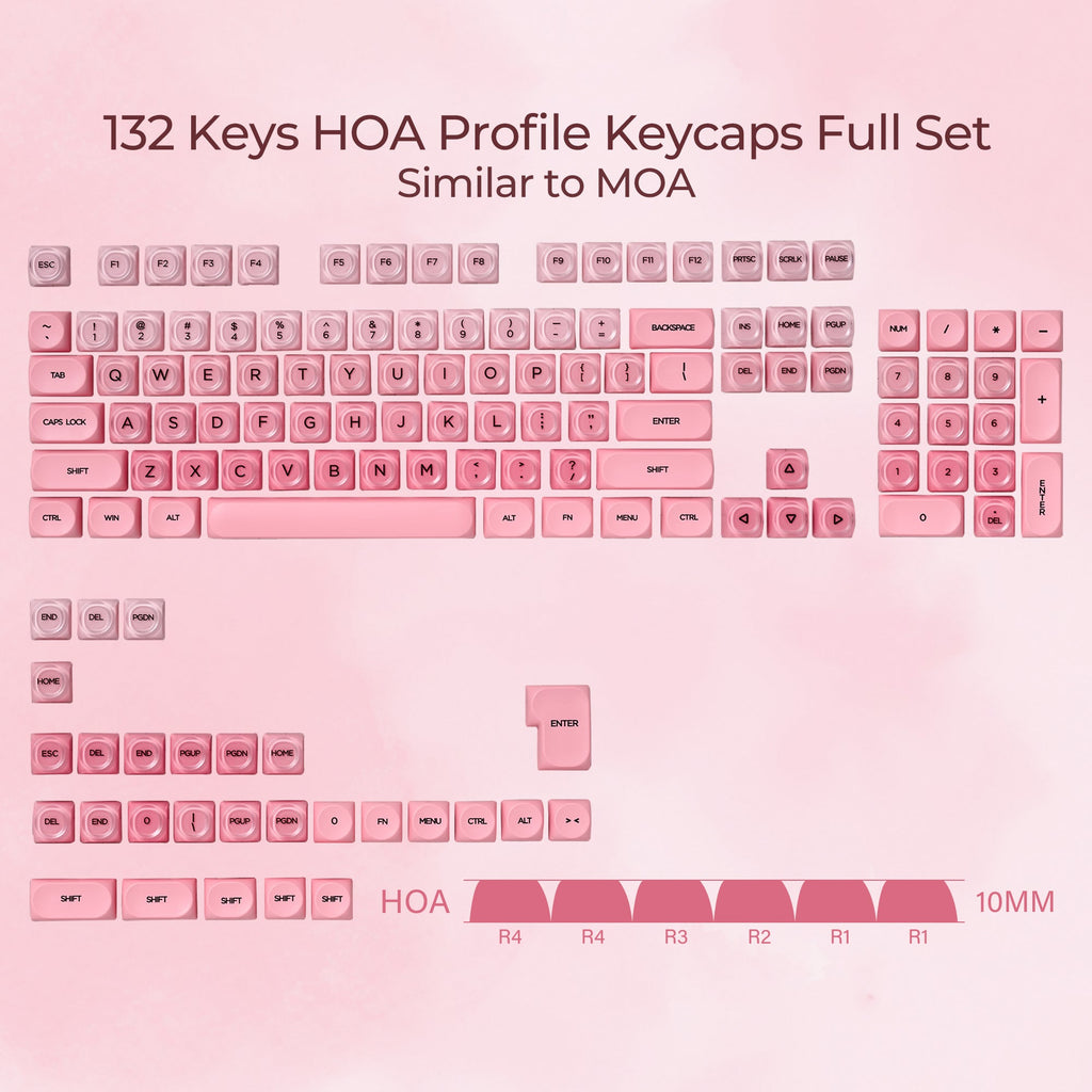 XVX Pink Blush HOA Profile Keycap Set 132-Key