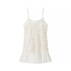 Women Clothing Spring Vacation Three Dimensional Floral Chiffon Patchwork Sling Dress