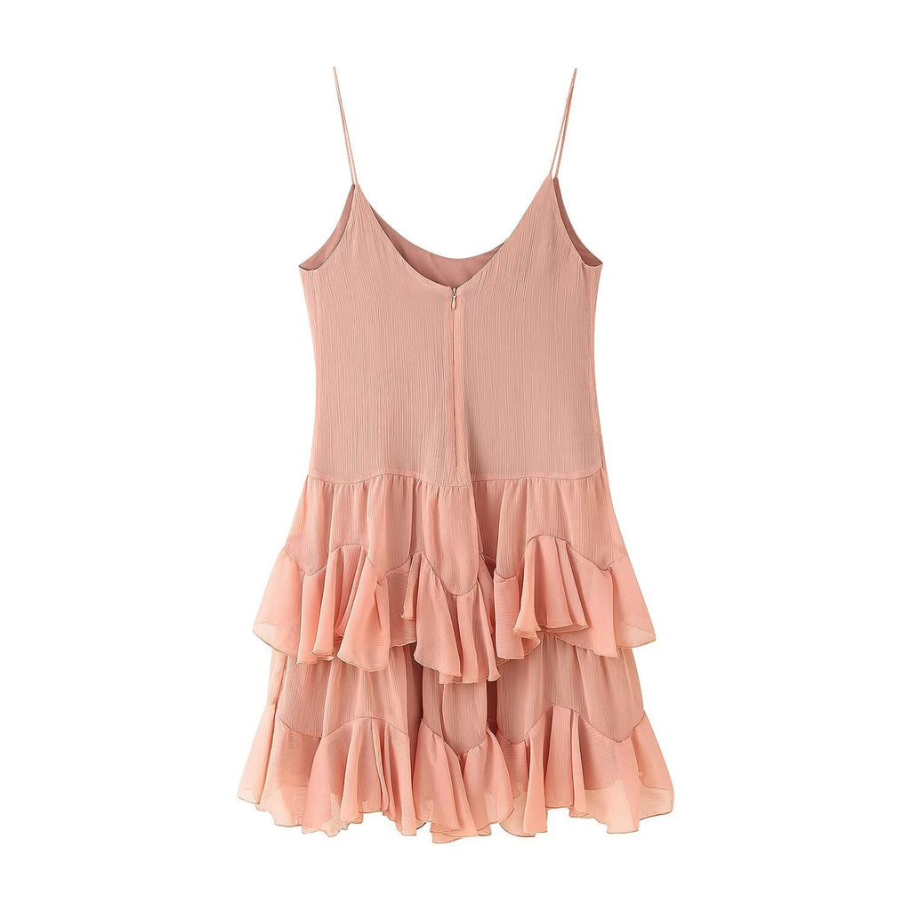 Women Slim Fit Sexy Backless Laminated Decoration Dress Women