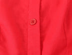 French Slim Fit Retro Red Cotton Linen Halter Large Swing Sexy Low Cut Cinched Slimming Dress