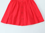 French Slim Fit Retro Red Cotton Linen Halter Large Swing Sexy Low Cut Cinched Slimming Dress