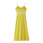 Women Clothing Summer Lace Sling Midi Dress