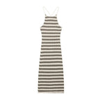 Autumn Women Clothing Sexy Striped Spaghetti Straps Dress
