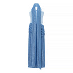Autumn Entry Lux Sequined Ribbon Sleeveless Tube Top Cocktail Dress