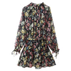 Women Clothing Western Floral Print Mini Dress