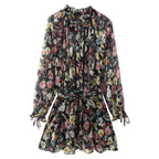 Women Clothing Western Floral Print Mini Dress
