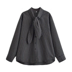 Women Clothing Cotton Scarf Plaid Shirt