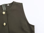 Women Clothing with Belt Stitching Midi Dress