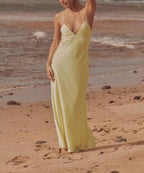 Autumn Silk Satin Texture Midi Skirt Dress