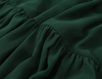 French Waist Tight Green Suspenders Dress for Women Slim Fit Ruffled Retro Slim Fit Holiday Chiffon Maxi Dress