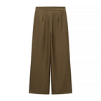 Women Clothing Spring Office One Button Blazer High Waist Wide Leg Pants