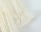 Summer Women Clothing French Gentle Fresh Cute Youth Looking Stringy Selvedge Flare Sleeve Fairy Temperamental Short Dress