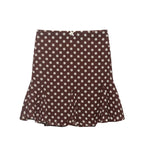 Women Clothing Summer Casual Lace Bow Polka Dot Skirt Women