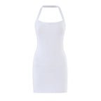 Casual Five Color Halter Backless Skinny Sheath Dress