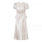 Puff Sleeve Waist Controlled Top Fishtail Two Piece Overskirt French Vintage Waist Elegant Outfit