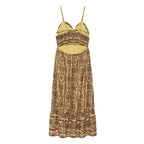 Summer Hollow Out Cutout Embroidery Open Design Midi Dress