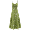 Summer Women Clothing Fresh Romantic Vacation Printed Maxi Dress Slim Strap Dress