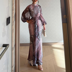 Spring Summer Vintage Print Backless Beach Maxi Dress