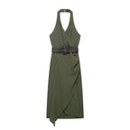 Women Clothing Summer Irregular Asymmetric Dress Midi Dress