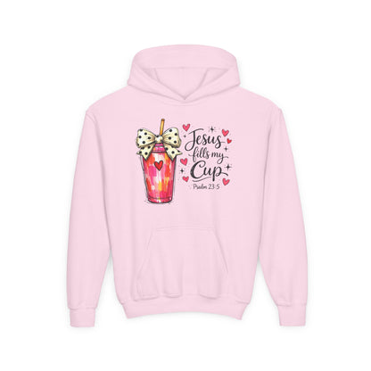 Jesus Fills My Cup Hoodie | Psalm 23 Christian Faith Kids