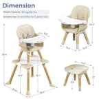 Momfann Baby High Chair with 5-Point Harness
