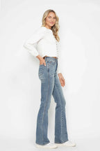 Judy Blue Full Size Tummy Control Back Embroidered Pocketed Bootcut Jeans Plus Size