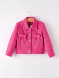 Hot Pink Fall Girls Denim Top