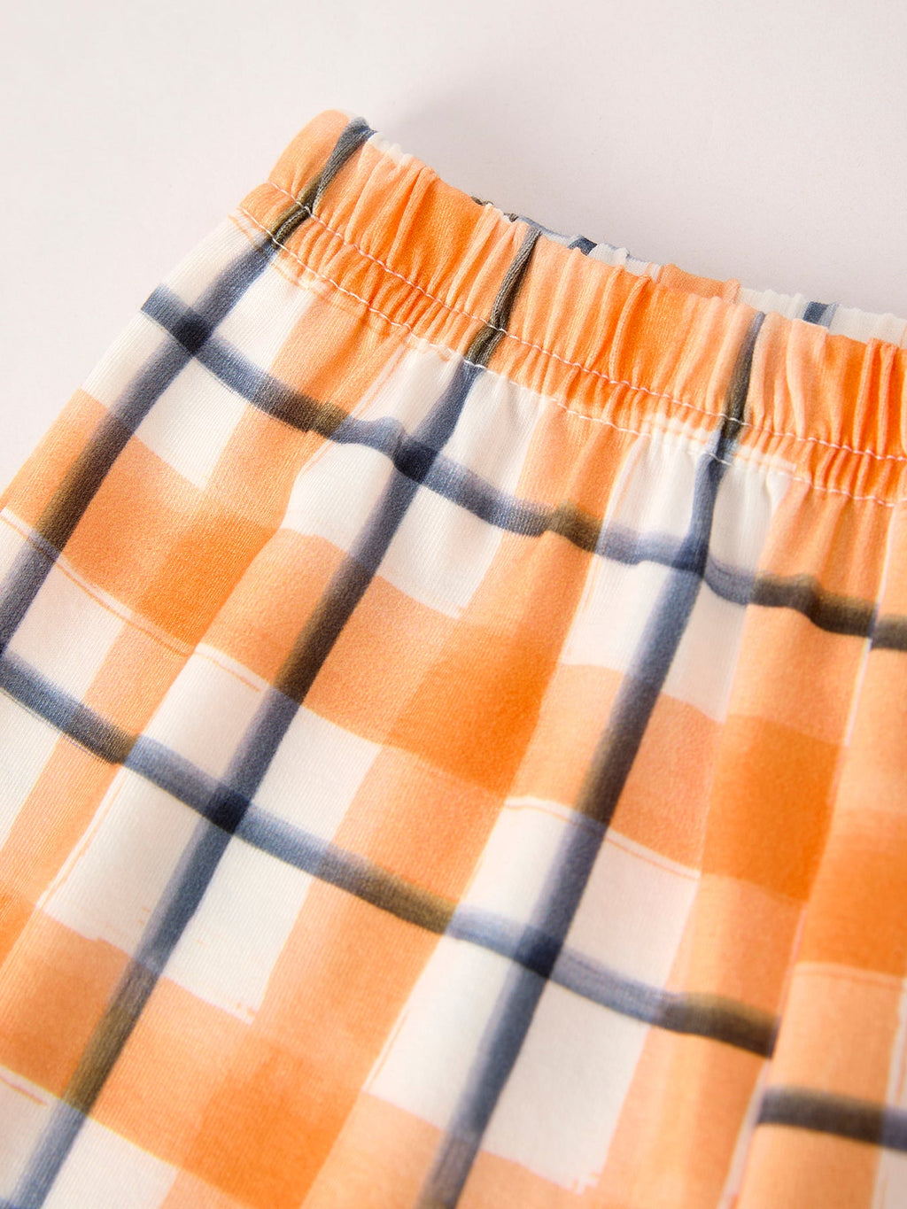 Fall Halloween Orange Embroidery Smocking Boys Set