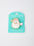 Christmas Pink Santa Girls 2-inch Hair Clip– Pink Girls' Hair Accessory