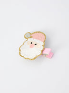 Christmas Pink Santa Girls 2-inch Hair Clip– Pink Girls' Hair Accessory