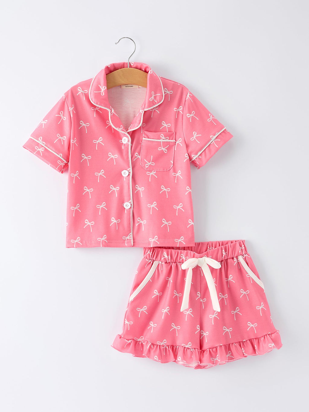 Mommy & Me Bow Print Ruffle Pajama Set