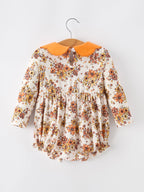 Fall Orange Floral Baby Bubble Petals Collar
