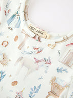 Girls Nativity Scene Winter Print Twirl Dress