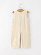 Goose Embroidered Beige Plaid Baby Boys Jonjon