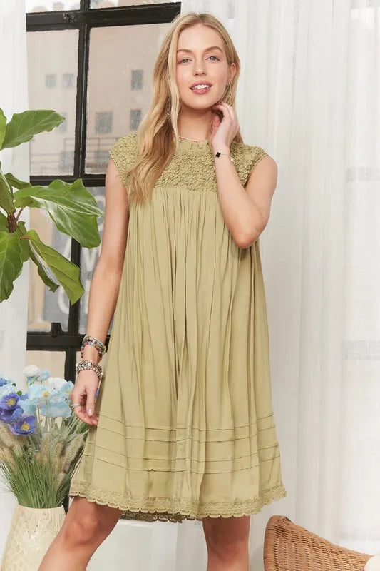 ADORA Loose Textured Babydoll Dress