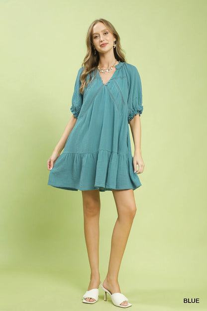 Umgee Cotton Gauze Mini Dress