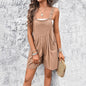 Spring and summer casual solid color overalls shorts