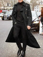 Men's Long Sleeve Longline Trench Coat