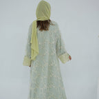 3D Floral Mesh Open Abaya (MOA288)