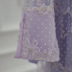 3D Floral Mesh Open Abaya (MOA288)
