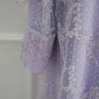 3D Floral Mesh Open Abaya (MOA288)