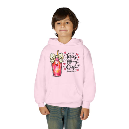 Jesus Fills My Cup Hoodie | Psalm 23 Christian Faith Kids