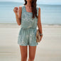 European and American women's spring and summer temperament casual printed vest set