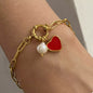 18K Gold-Plated Heart Charm Bracelet